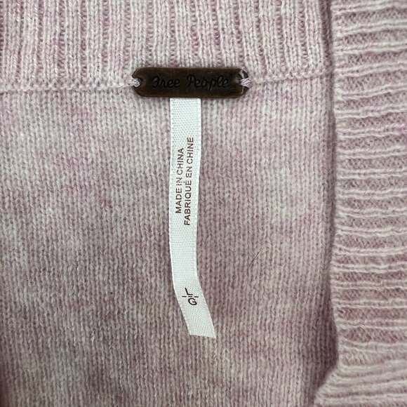 Free People Light Pink Shrug Sweater 100% Cashmere Size L - Picture 9 of 10